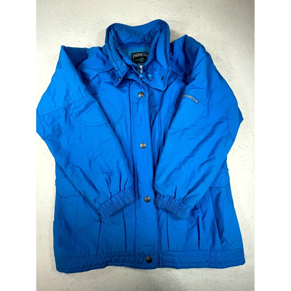 Vintage Pacific Trail Jacket Womens Large Blue Nylon Fleece Lined Insulated